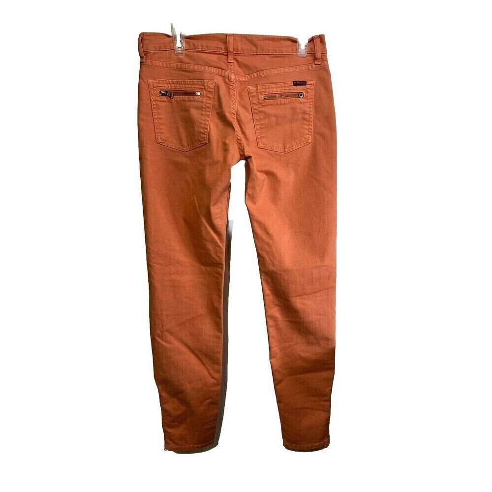 Seven for all mankind jeans orange zippered ankles & pockets Woman’s Size 29